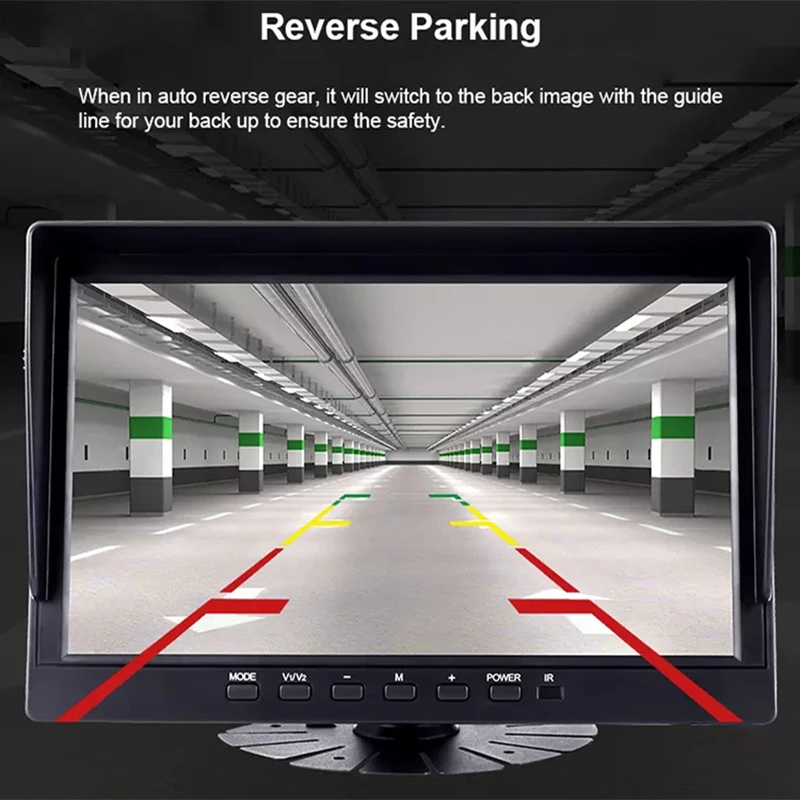HD 1080P 7" Wired Backup Camera System Quad Split Screen Monitor Waterproof Parking Lines for Truck/Trailer/RV/ Forklift view 4