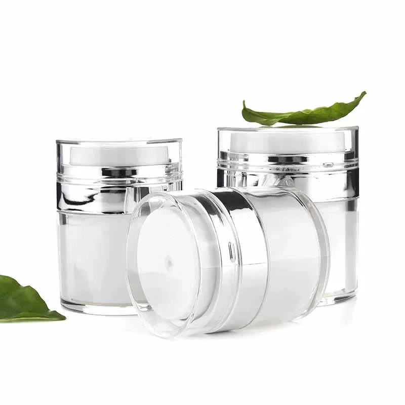 15/30/50ml Airless Pump Jar Acrylic Cream Refillable Cans Vacuum Bottle Travel Face Cream Jar Vials Lotion Cosmetic Container