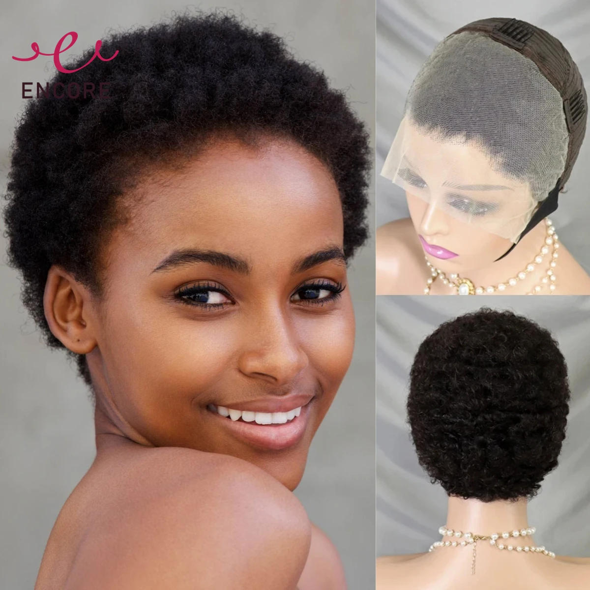 

13x4 Transparent Lace Frontal Wig Brazilian Remy Human Hair Bob Wigs Natural Short Bob Afro Kinky Curly Lace Wig for Black Women