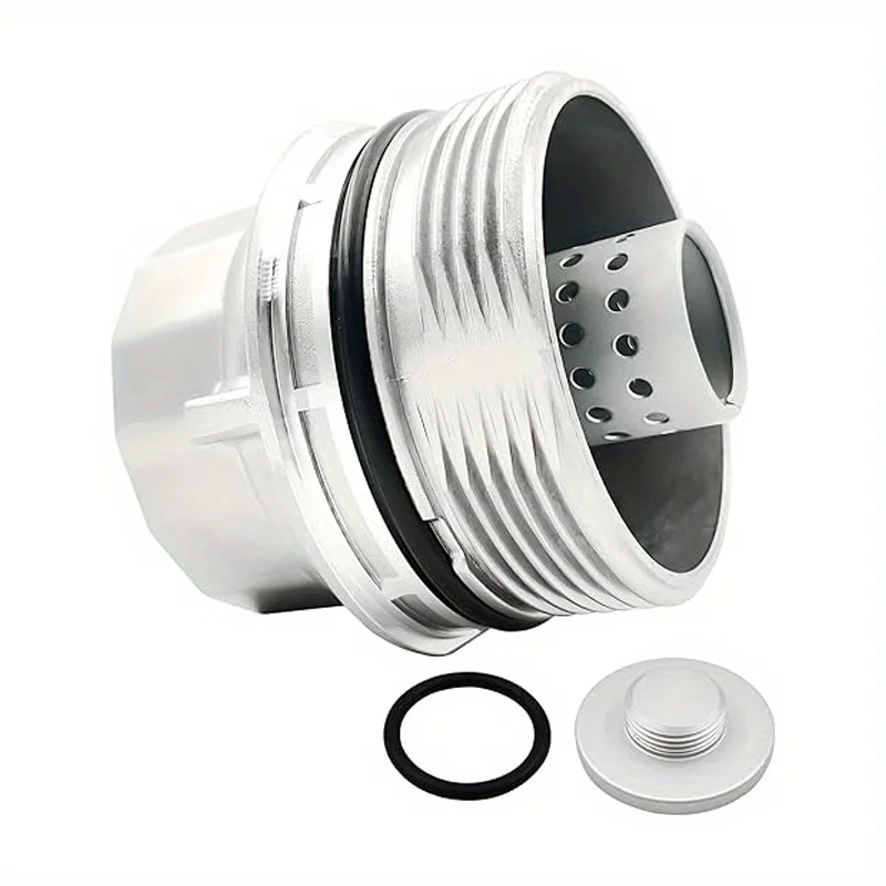 

15620-40030 Upgraded Aluminum Oil Filter Housing Cap Assembly with Integrated Oil Drain Plug, Compatible for Toyota Avalon