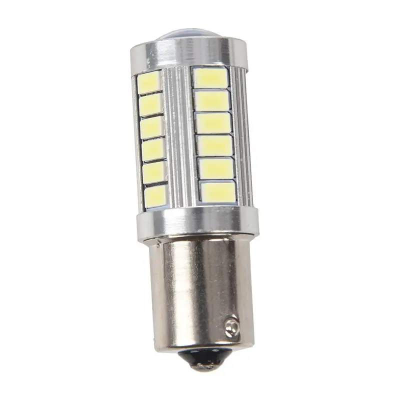 ●BA15S 12V White LED Sidelight Indicator Car Light Bulb 1156 P21W Silver 33-LED
