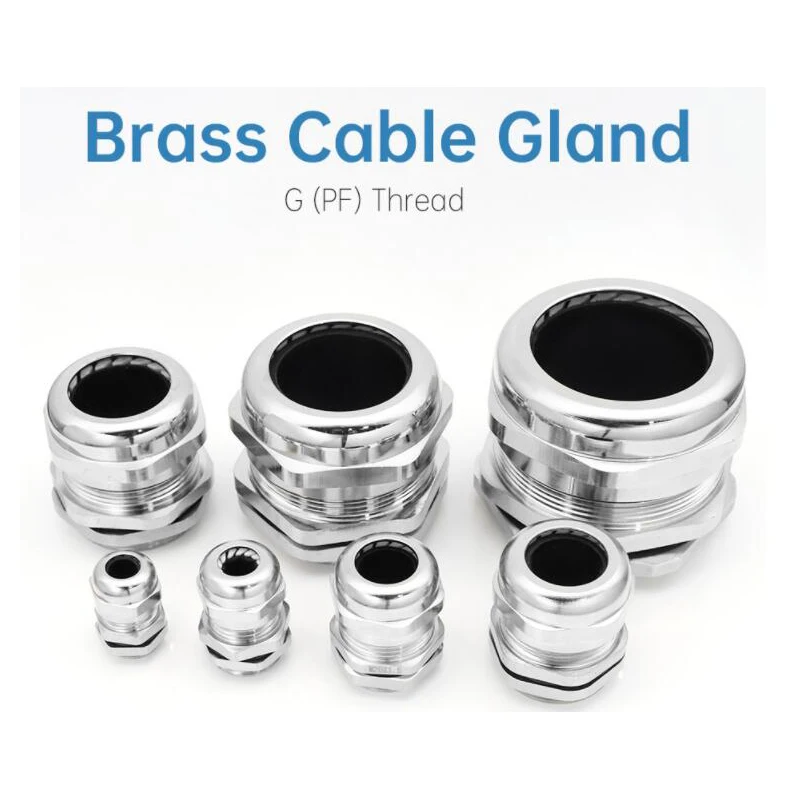 

Waterproof Connector Brass Cable Gland G1/4 G3/8 G1/2 G3/4 Metal Copper Joint G Thread /NPT Wire Glanding IP68 for3-6.5mm