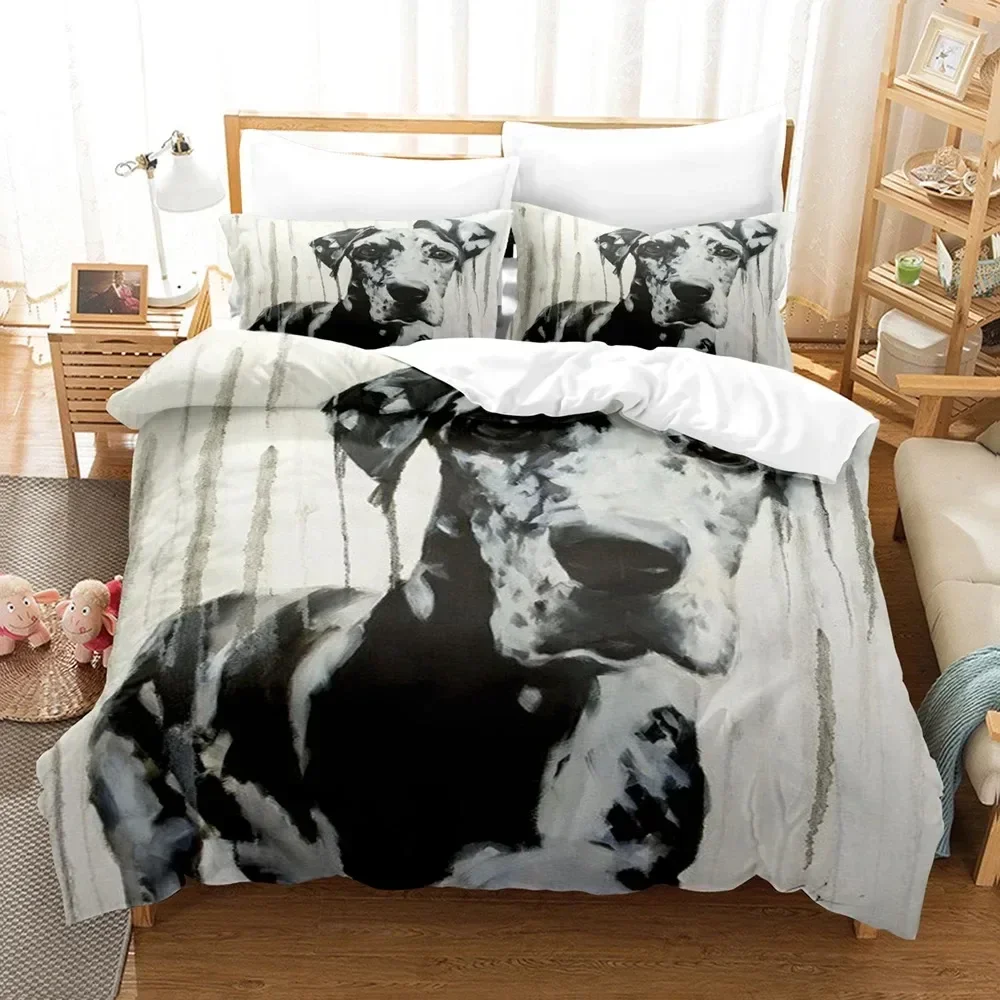 Cute dog Bedding Set Single Twin Full Queen King Size Pet dog Bed Set Aldult Kid Bedroom Duvetcover Sets 3D Print 035 - view 5