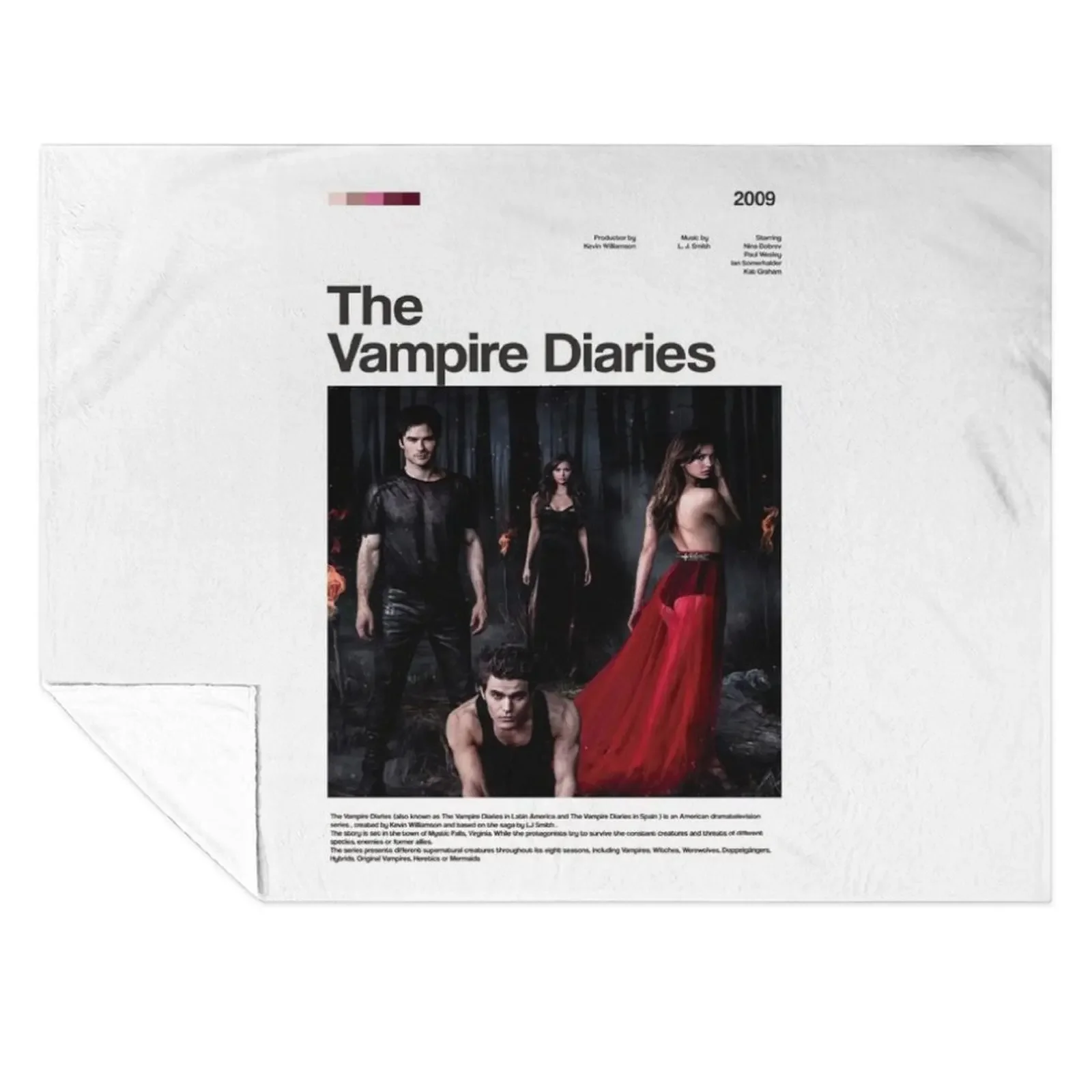 

the vampires diaries series poster Throw Blanket halloween For Baby Furrys Flannel Fabric Blankets