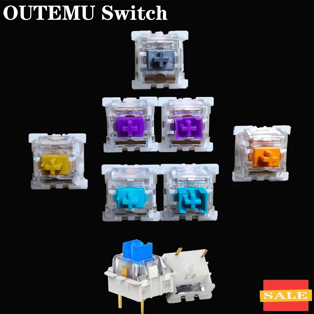 Outemu Silent White Gray Switch For Custom Mechanical Keyboard Linear Switch RGB Black Red Key 3Pin Clicky PC Gaming MX Switch