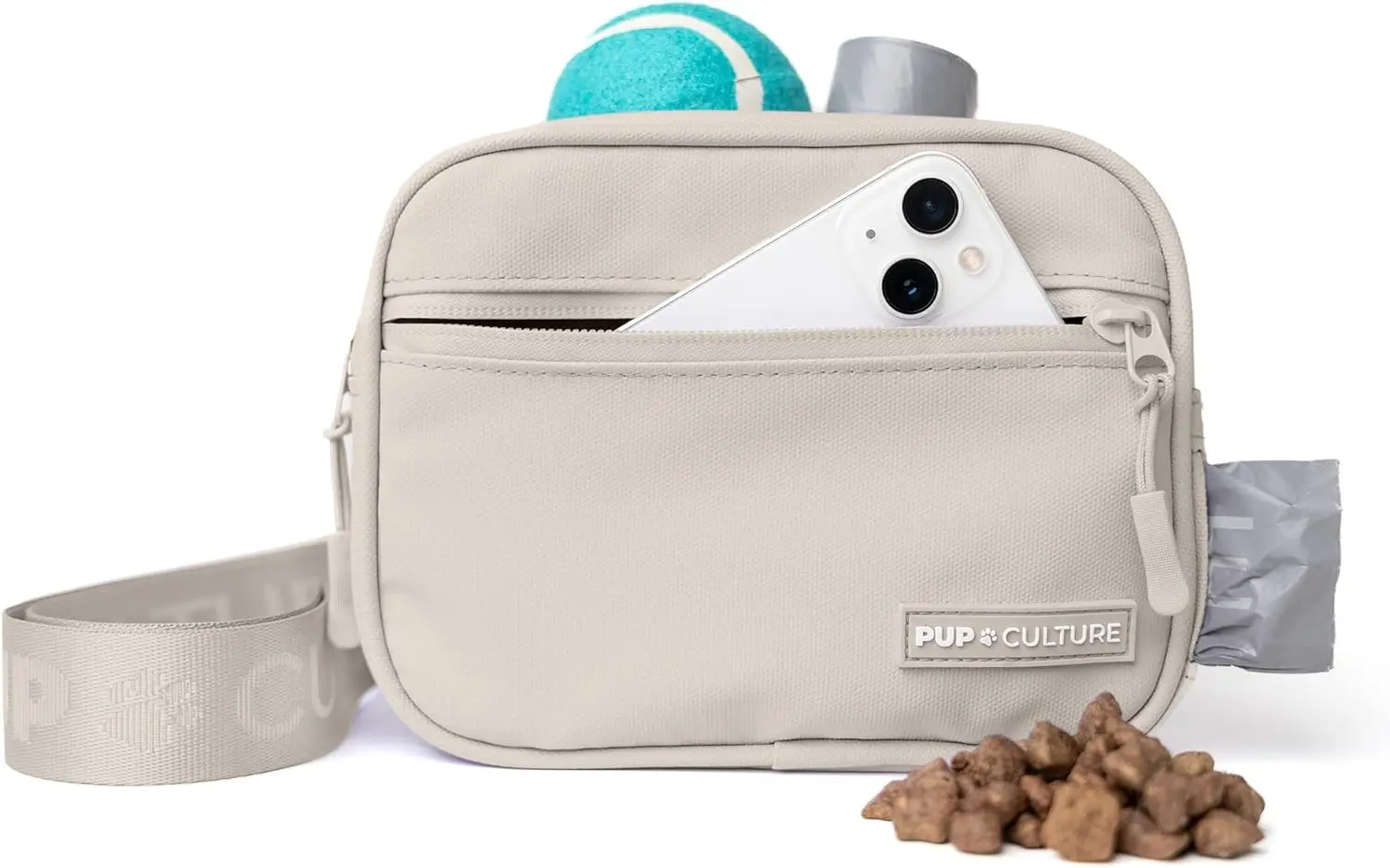 

Сумка для лакомств для собак с диспенсером для пакетов для экскрементов, съемная сумка через плечо для дрессировки щенков и подарков