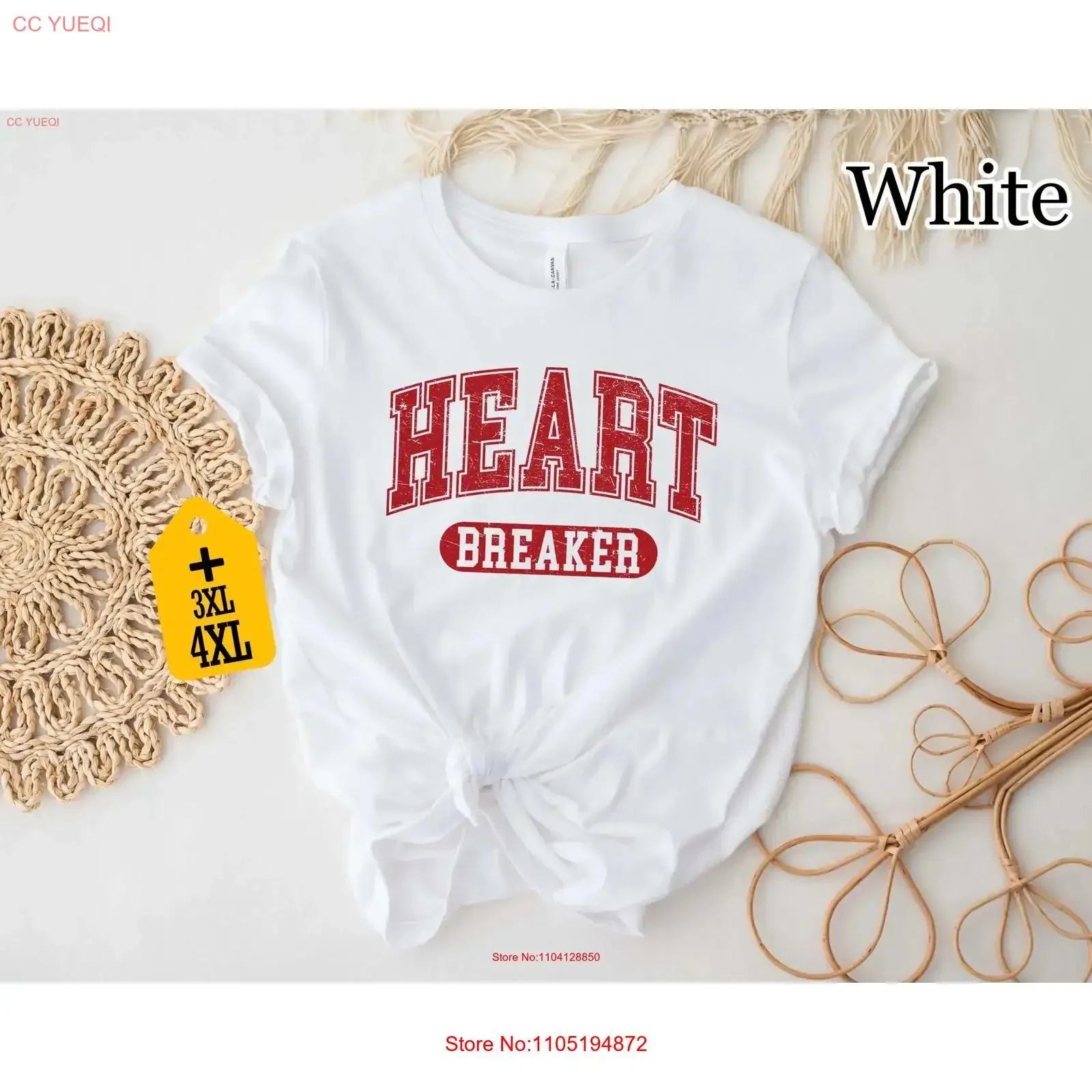 Heart Breaker T Shirt Valentine's Day For Women Cute Valentine Outfit vintage Washed Casual fashion Comfortable Stretched