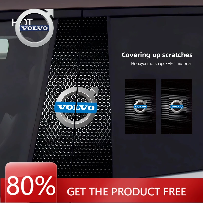 

Наклейки на центральную стойку двери автомобиля Volvo 2026 года: Декоративные эмблемы для Volvo R-Design, Polestar, AWD, V50, S60, XC60, S40