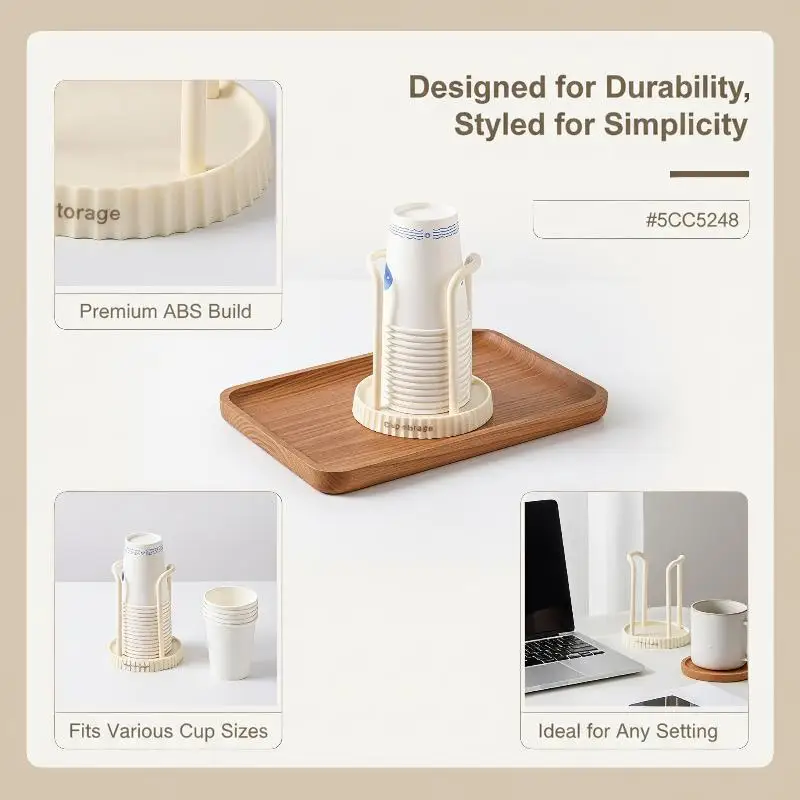 Plastic Paper Cup Holder Large Capacity Stable BaseMinimalist Paper Cup Holder, Household Disposa For Coffee Station Home Office