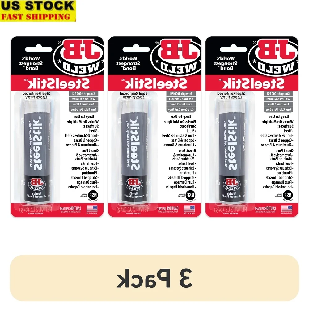 Mastic en acier époxy, composé de réparation mixte à la main, plomberie automobile, pièces métalliques, patch solide et Durable, 4000 PSI, 3 paquets