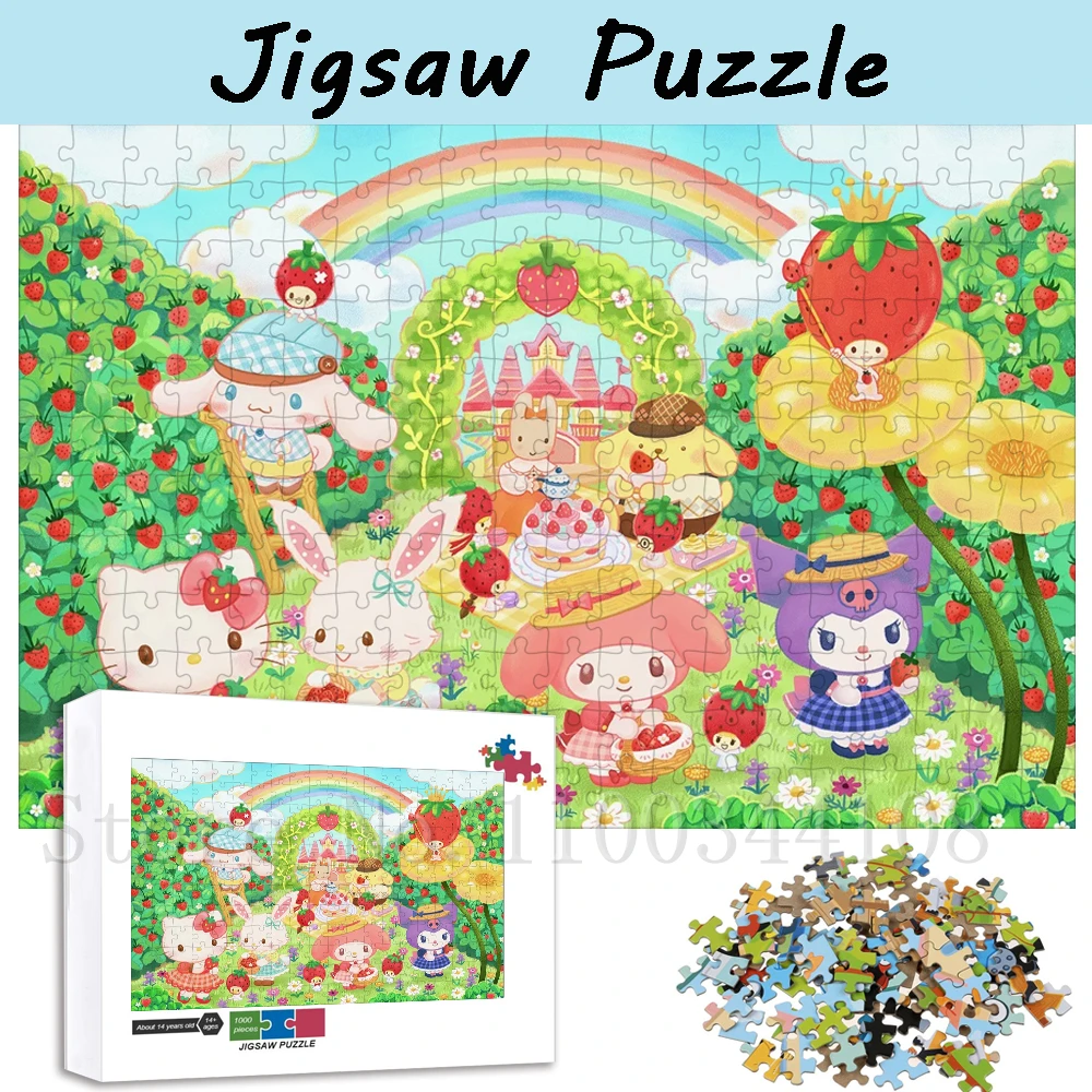 Sanrio Characters Cartoon Puzzles for Children Handmade Toys & Hobbies Hello Kitty Cinnamoroll Pompom Purin Jigsaw Puzzles