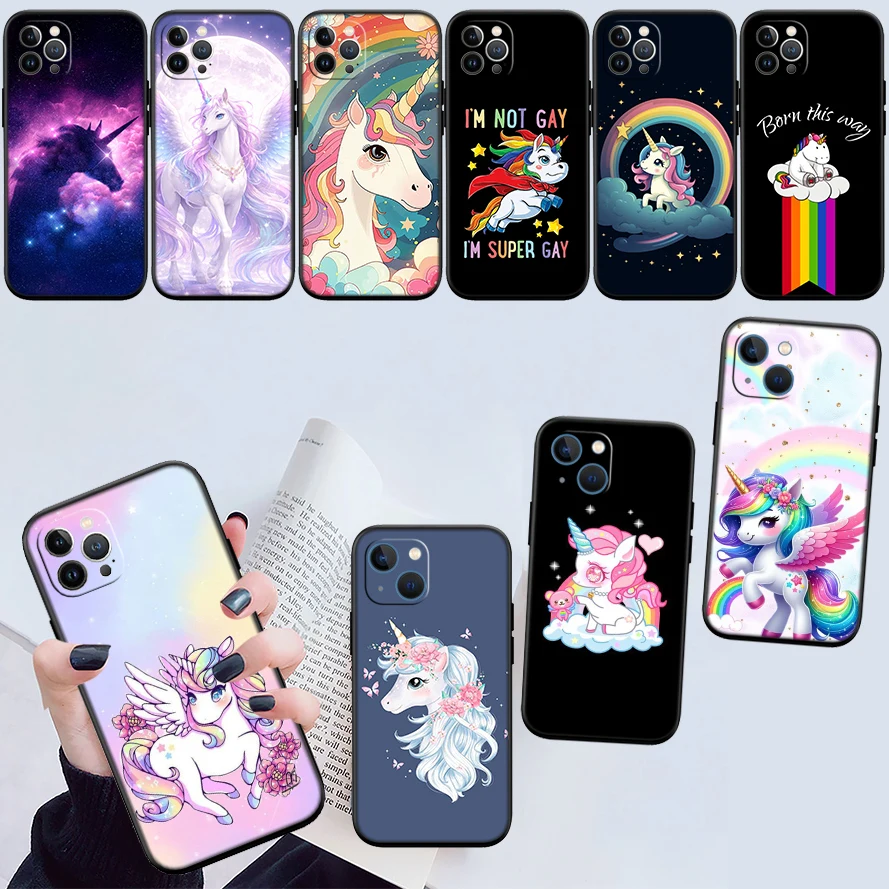 DK43 Cartoon Unicorn Phone Case for Samsung Galaxy M06 M15 M16 M35 M55 M56 A36 A42 A50 A50S A51 A52 A32 A33