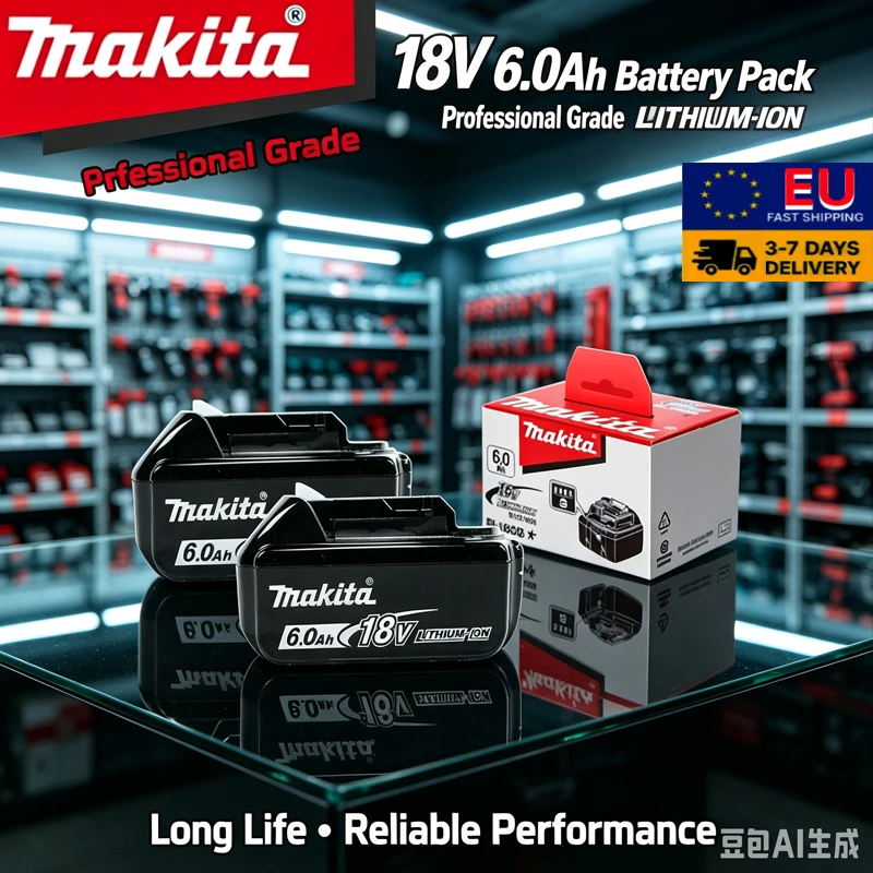 Original Makita 18V 6Ah Wiederaufladbare Lithium-Batterie mit LED-Anzeige Hohe Kapazität für Makita Akku-Werkzeuge