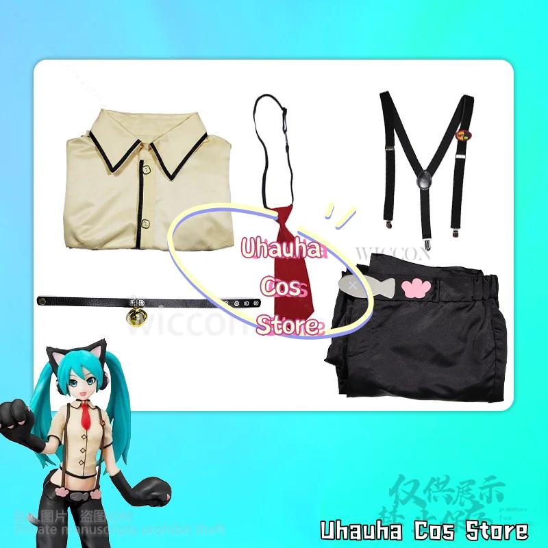 FURRY Project Sekai encantador gato Neko Mikuuu disfraz Kawaii lindo tirantes gargantilla Lolita peluca Jirai Kei chica Halloween personalizado
