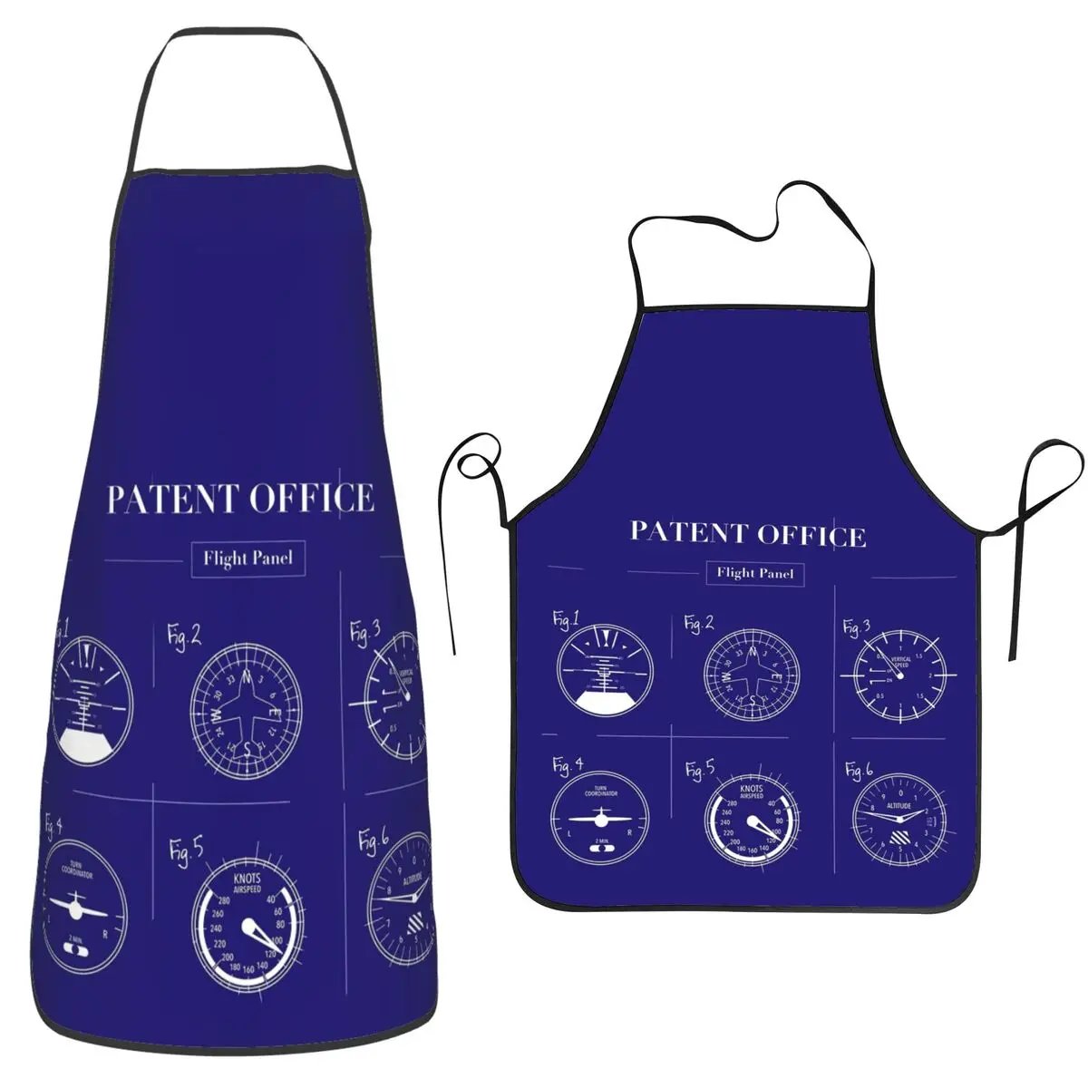 Pilot Top Airplane Six Pack Flight Instruments Aprons Chef Cuisine Tablier Bib Kitchen Cleaning Pinafore for Women Men Gardening