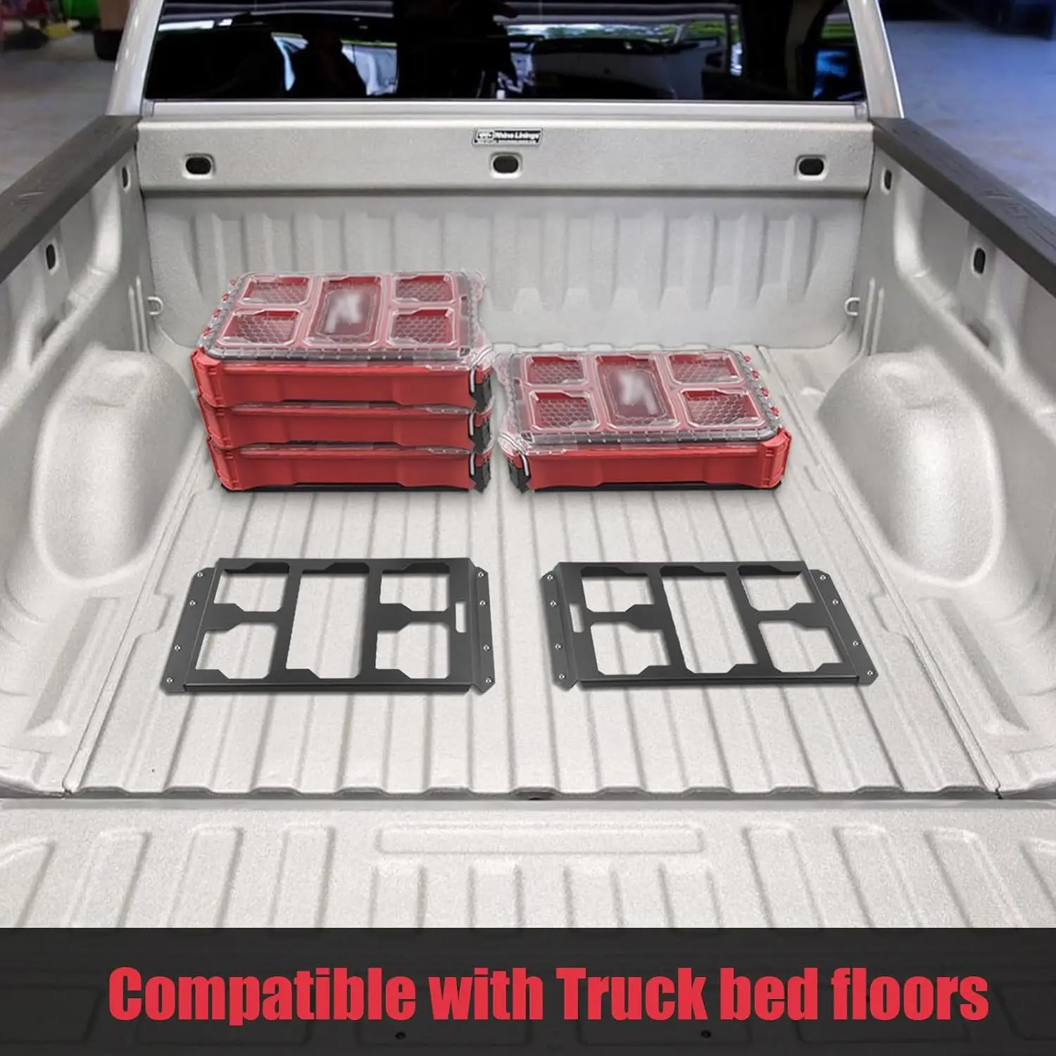 Picture 5: Mounting Plate Compatible with Milwaukee Packout Toolbox, Aluminum Mounting Base Storage Toolbox on Wall and Floor