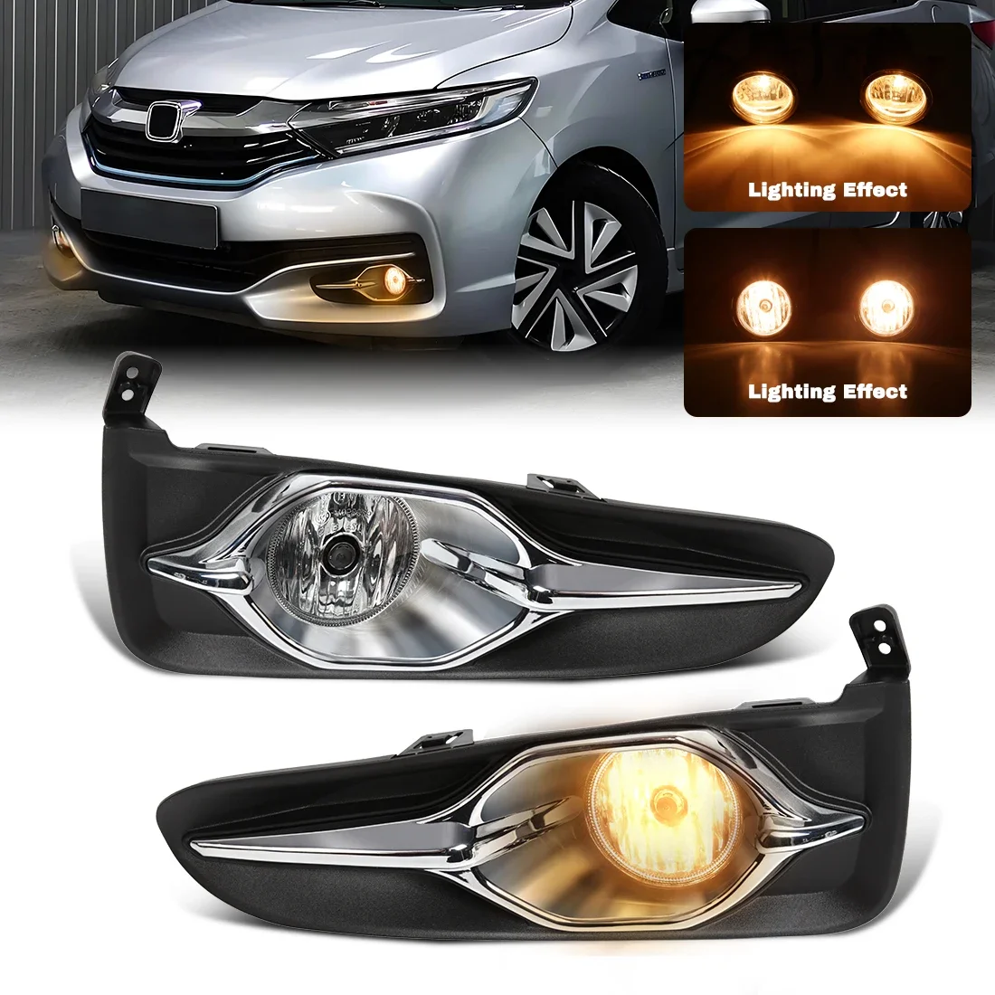 

Car Front Bumper Fog Lamp For Honda Fit Jazz Shuttle 2017 2018 Halogen Bulb Daytime Running Lights DRL With Wire Accessories 12V