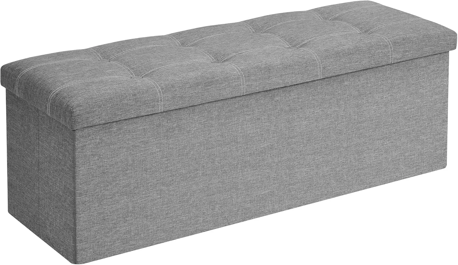 

43-Inch Foldable Storage Ottoman Bench, Light Gray, 35-Gallon Capacity, Supports 660 lb for Living Room or Bedroom