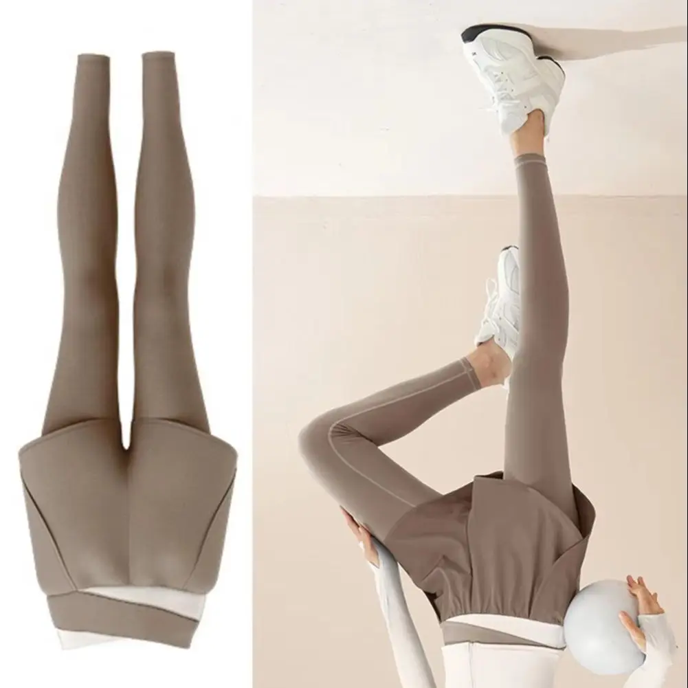 

Women's High Waist Yoga Pants Fake Two Piece Quick Dry Slim Fit Pants Stretchy Butt Lifting Color Block Fitness Leggings 2025
