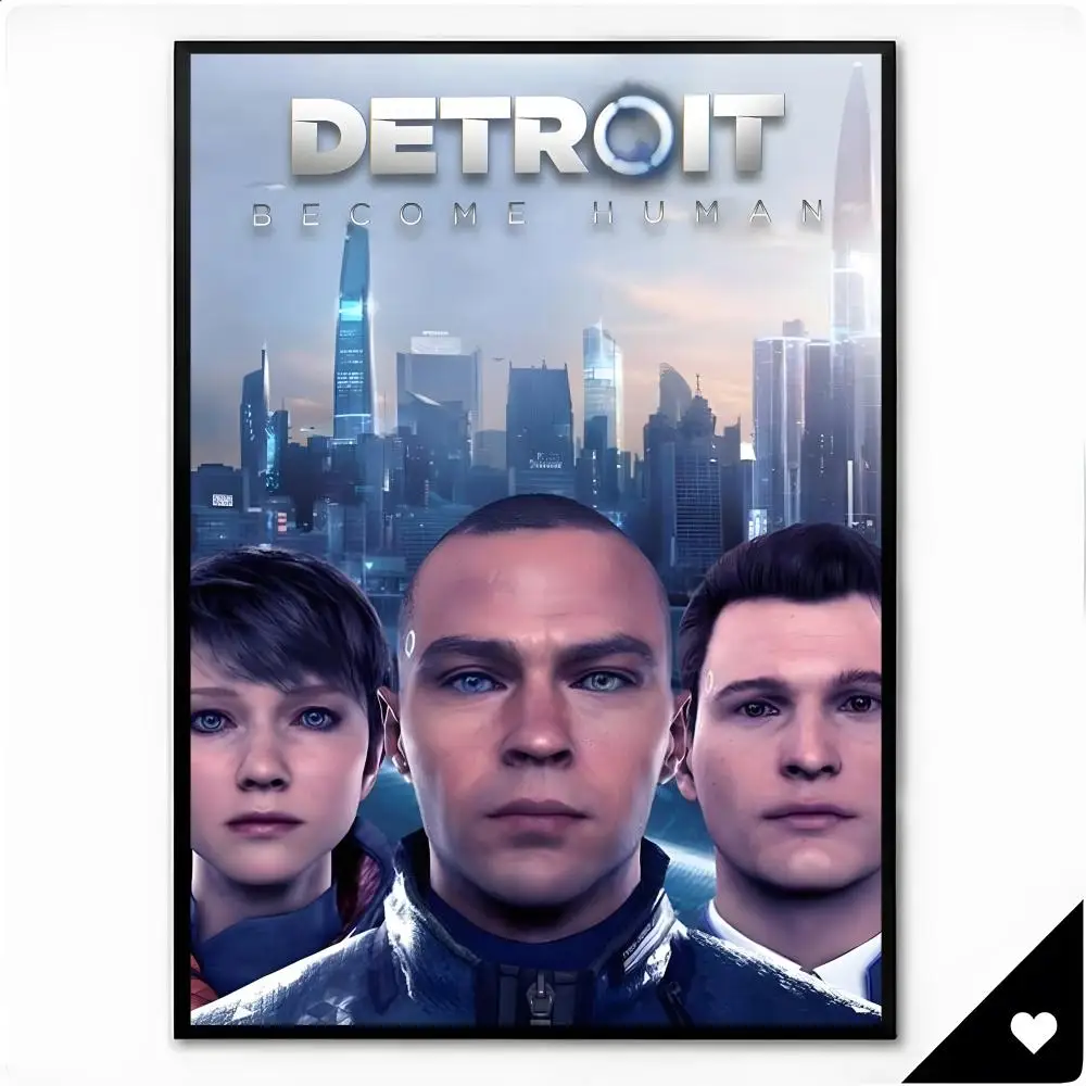 Game Narrative Drama Detroit Become Human Poster Framed Wall Art Painting for Living Room Interior Decor and Gift Options