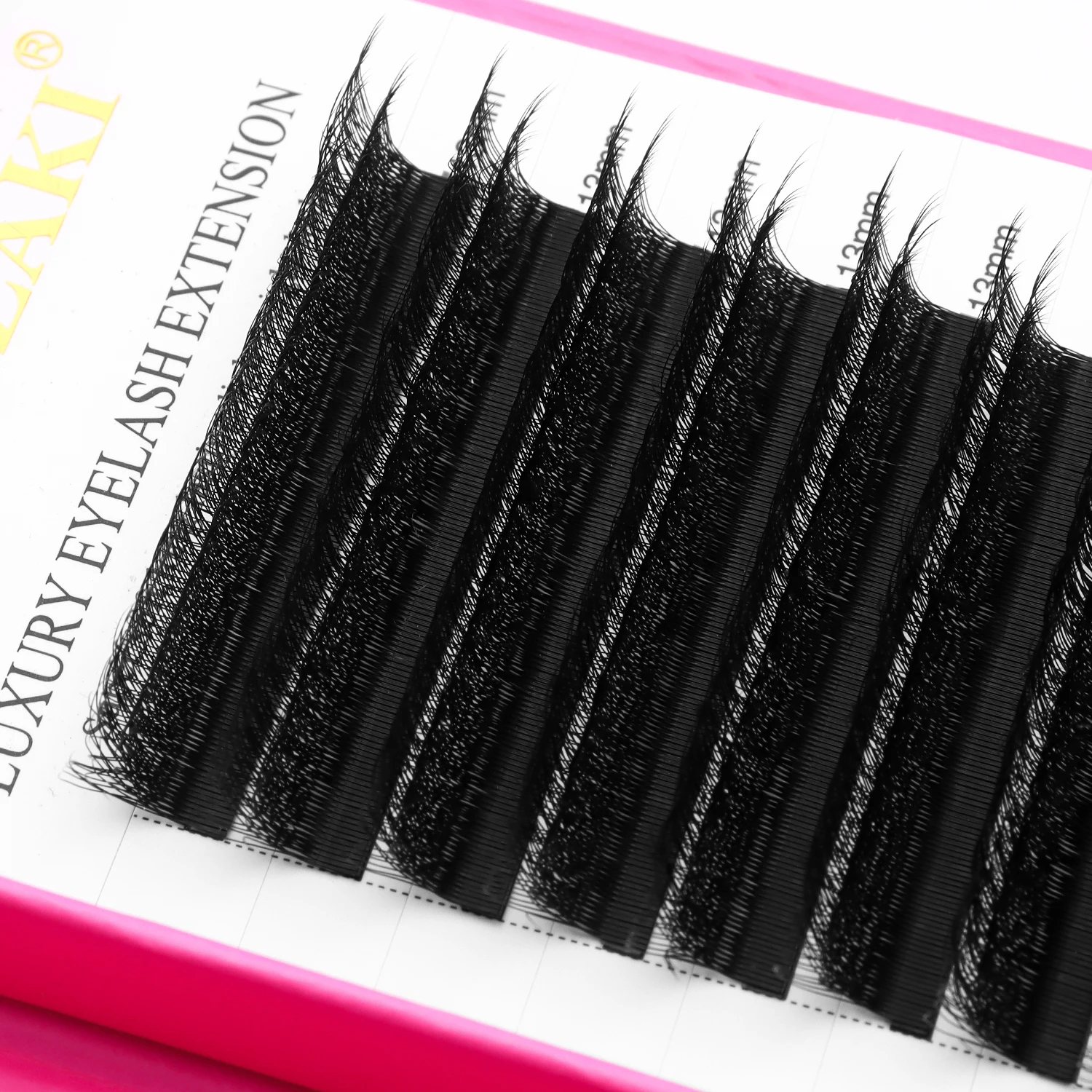 XIUSUZAKI Podwójne Warstwy Rzęs 3D w Kształcie Litery W Matowe Czarne Naturalne 6DW Gotowe Kępki Objętościowe Miękkie Sztuczne Rzęsy