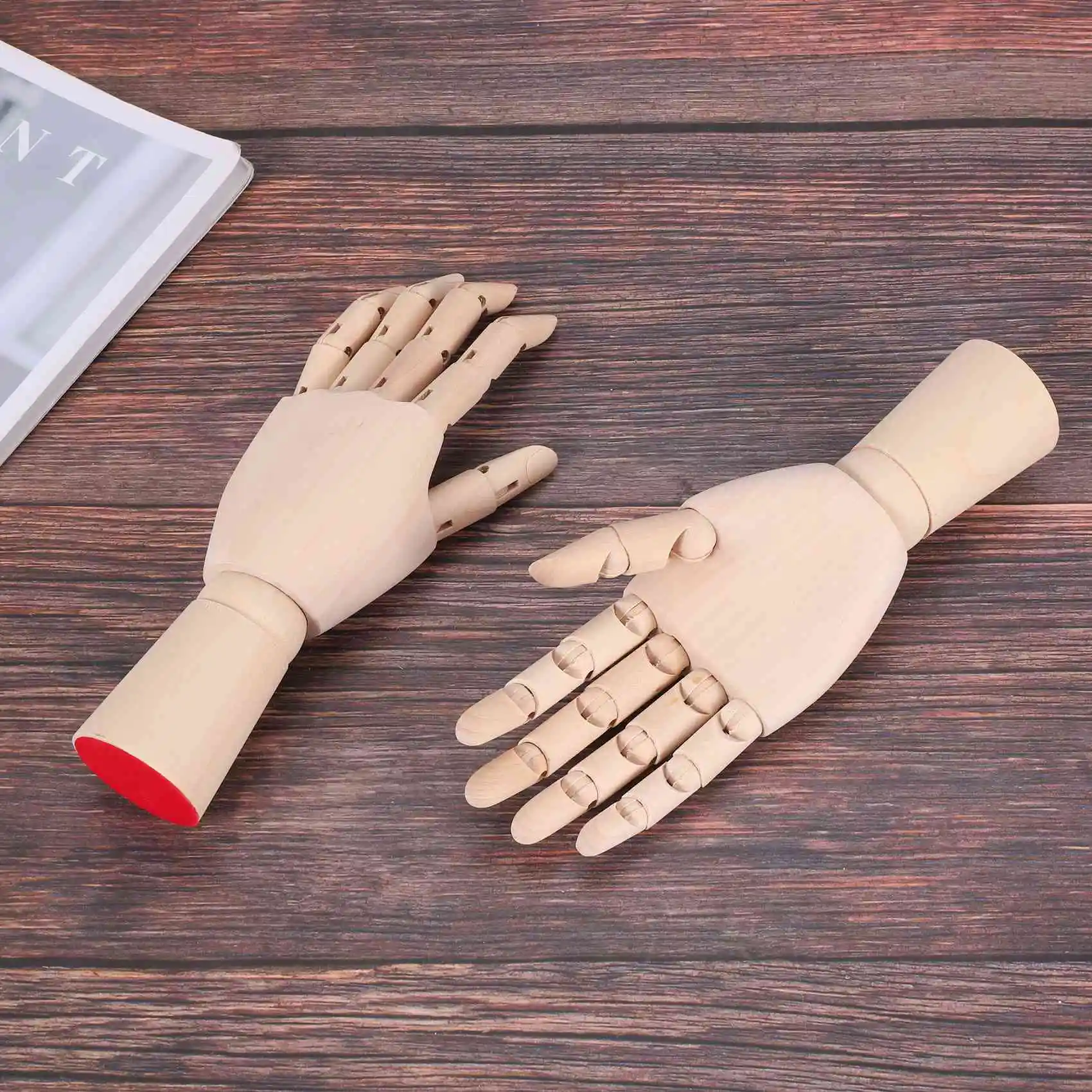 7inch Wooden Sectioned Opposable Articulated Left/Right Hand Figure Manikin Hand Model for Drawing, Sketching, Painting Y