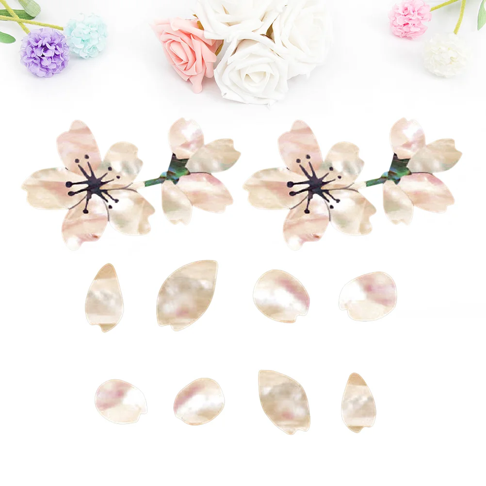 

2 Pcs Watch Band Floral Guitar Sticker Computer Stickers Bass Panel Cherry Blossom