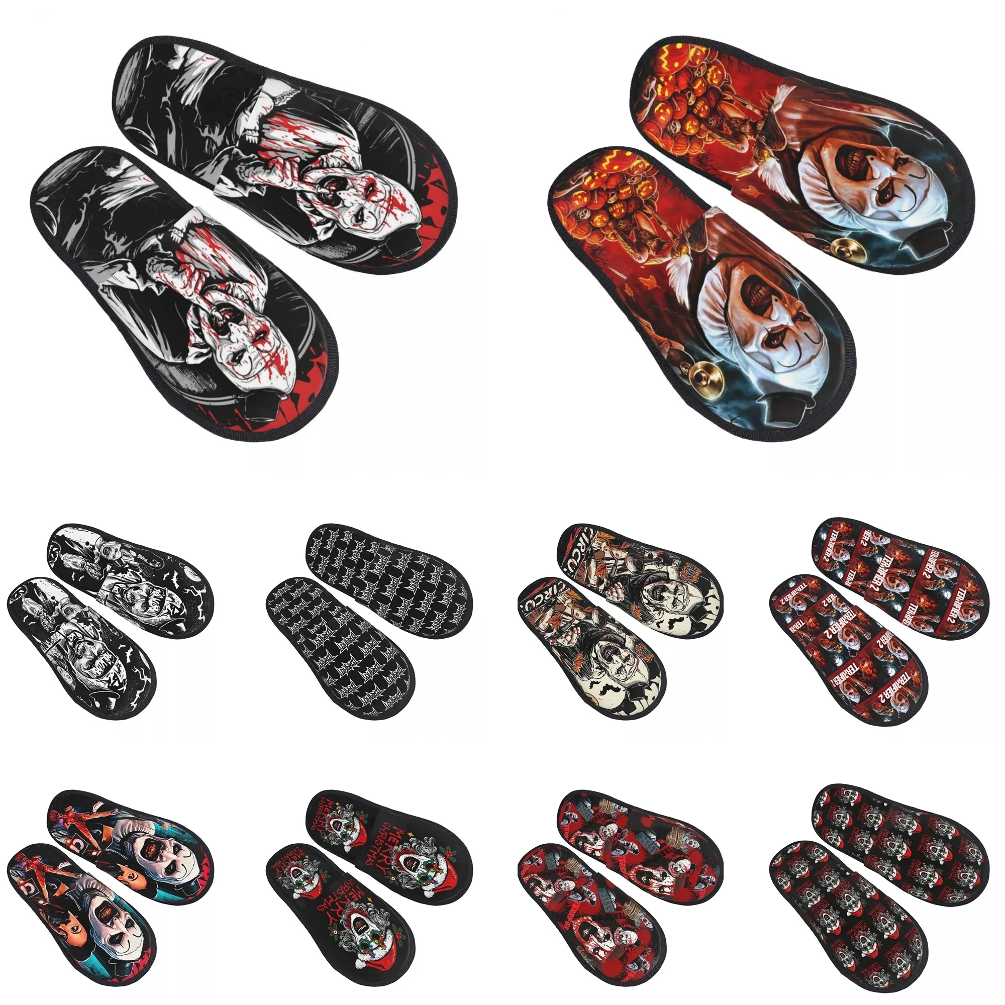 Custom T-Terrifiers Horror Poster Essential House Slippers Women Comfy Memory Foam Slip On Hotel Slipper Shoes