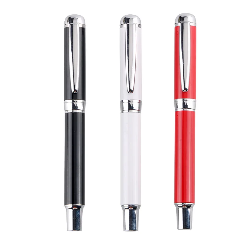 Luxury Red Office Ballpoint Pen Sign Pens Custom Name Text Laser Engraving Pen with Gift Box Black Blue Ink