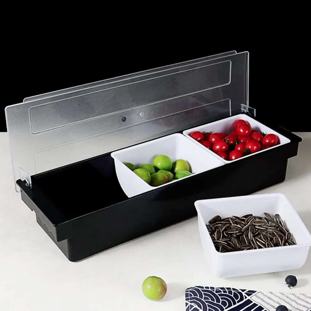 

3/4/5/6 Grids Compartmental Seasoning Box Detachable with Lid Compartment Trays Dust-proof Plastic Seasoning Tank Party