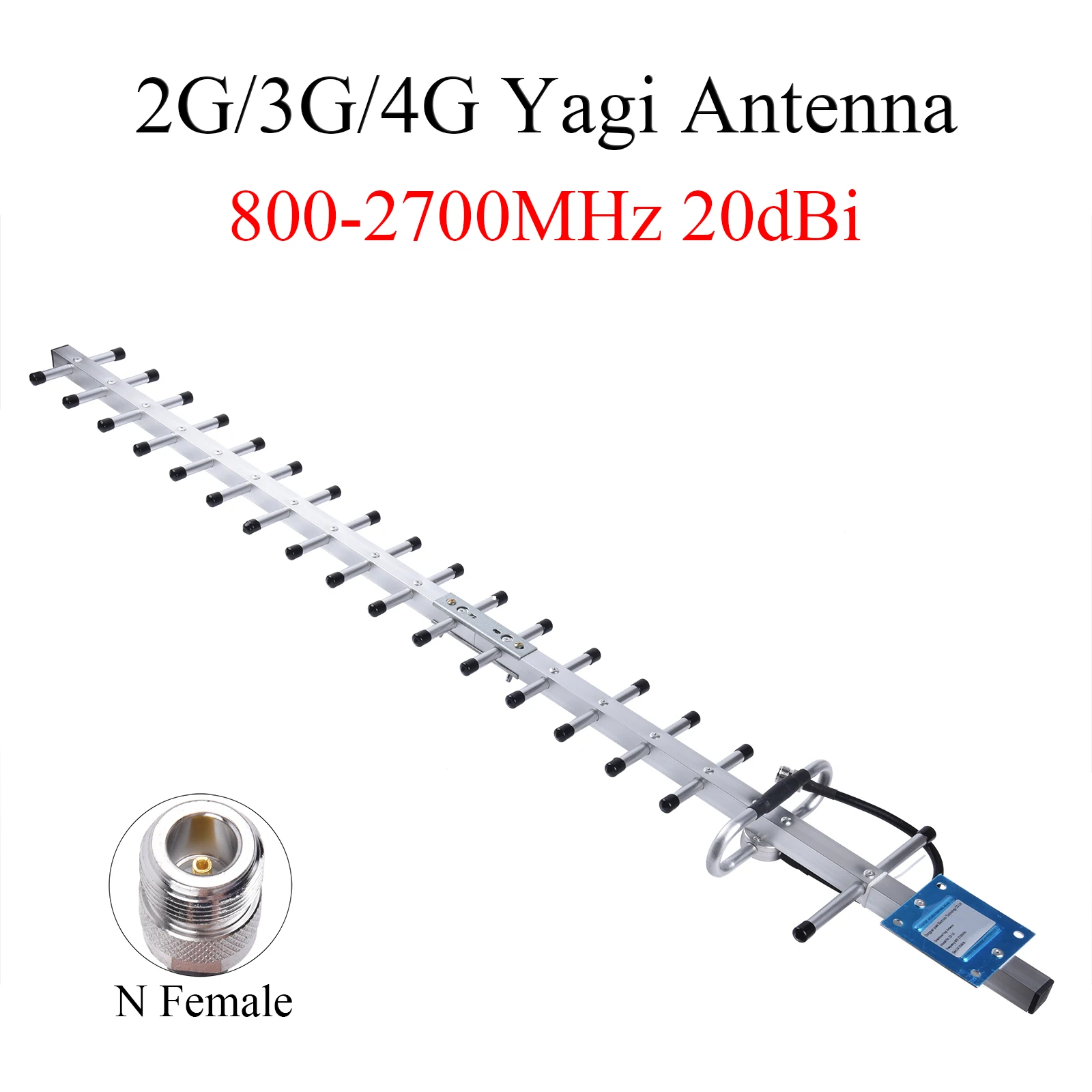 

20dBi 2G/3G/4G LTE Yagi Antenna 824-2700MHz N Female External Outdoor Antenna For Mobile Signal Booster Repeater