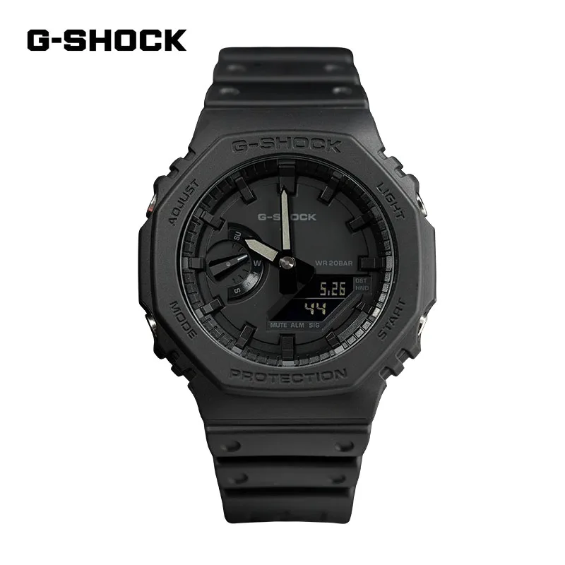 G SHOCK 남성용 GA-2100 쿼츠 시계, 다기능 야외 스포츠, 충격 방지 LED 다이얼, 듀얼 디스플레이 시계, 캐주얼 패션 