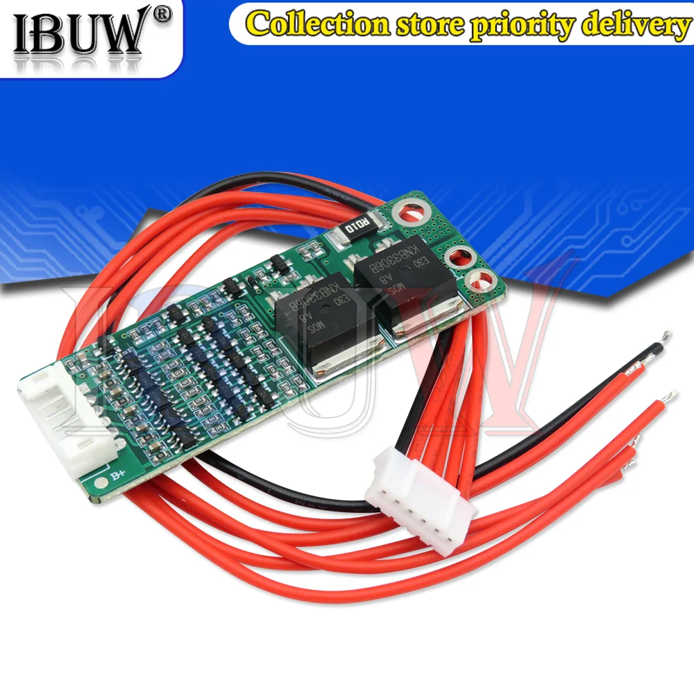 BMS 5S 15A Li-ion Lithium 18650 Battery Charger Protection Board with Wire Cable For Power Bank Charging