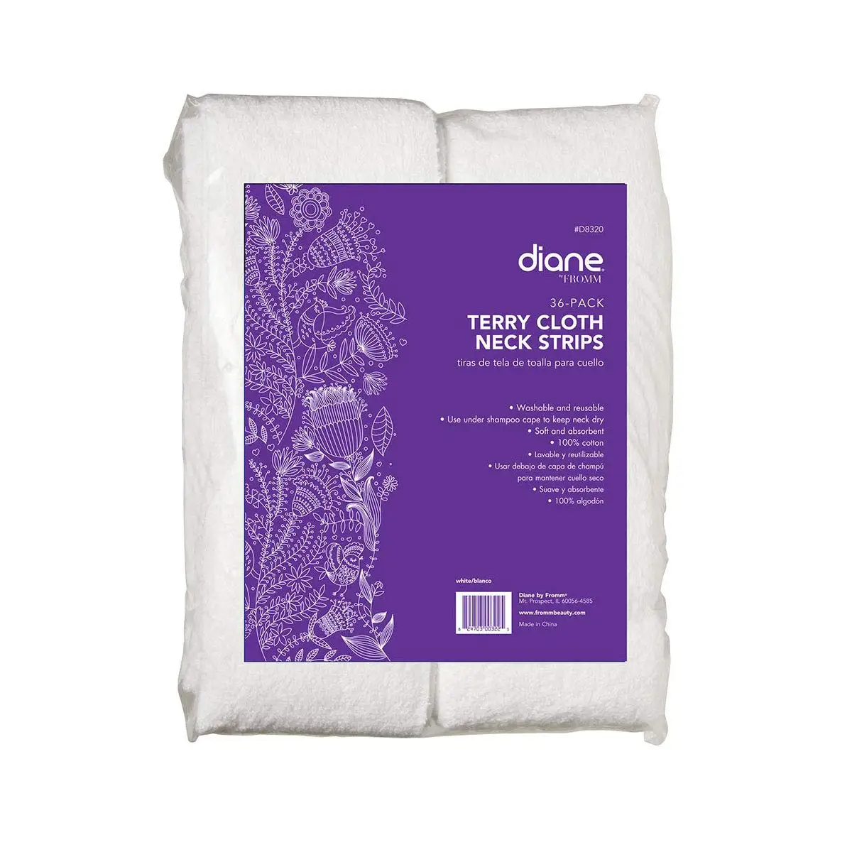 

Fast-Drying Cotton Neck Strips for Salon, Spa & Barber Shop, Absorbent & Durable, White Pack of 36