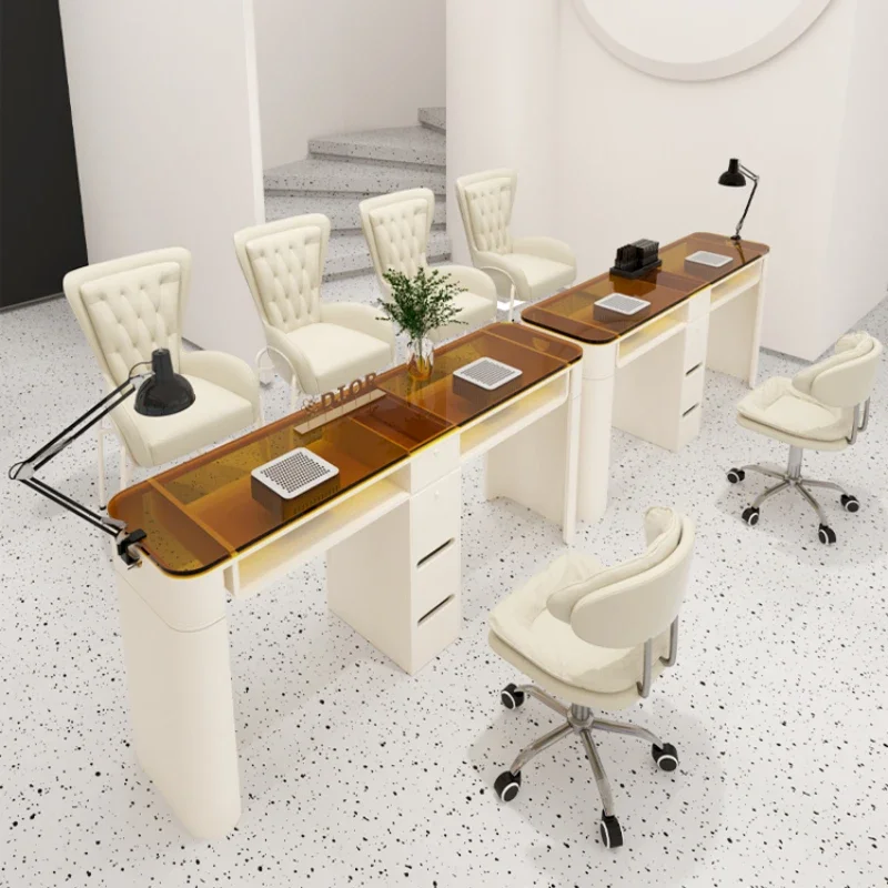 

Nail Salon Furniture Manicure Tables Table Lamp Tech Desk Folding Modern Portable Tabl Nairls Lamps Manicurist Rolling Beauty