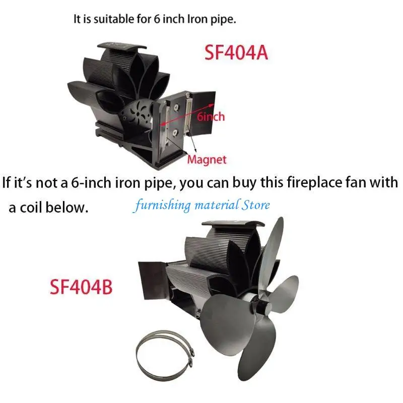 Y5GD موقد حرق الخشب بالاستشعار التلقائي مع ميزان الحرارة 4 شفرات تعمل بالطاقة الحرارية موقد الخشب مروحة صغيرة لسجل الخشب للموقد