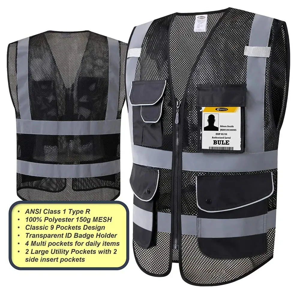 Chaleco de seguridad reflectante de alta visibilidad para trabajo, chaqueta de jinete, tela transpirable de malla para áreas calientes del desierto