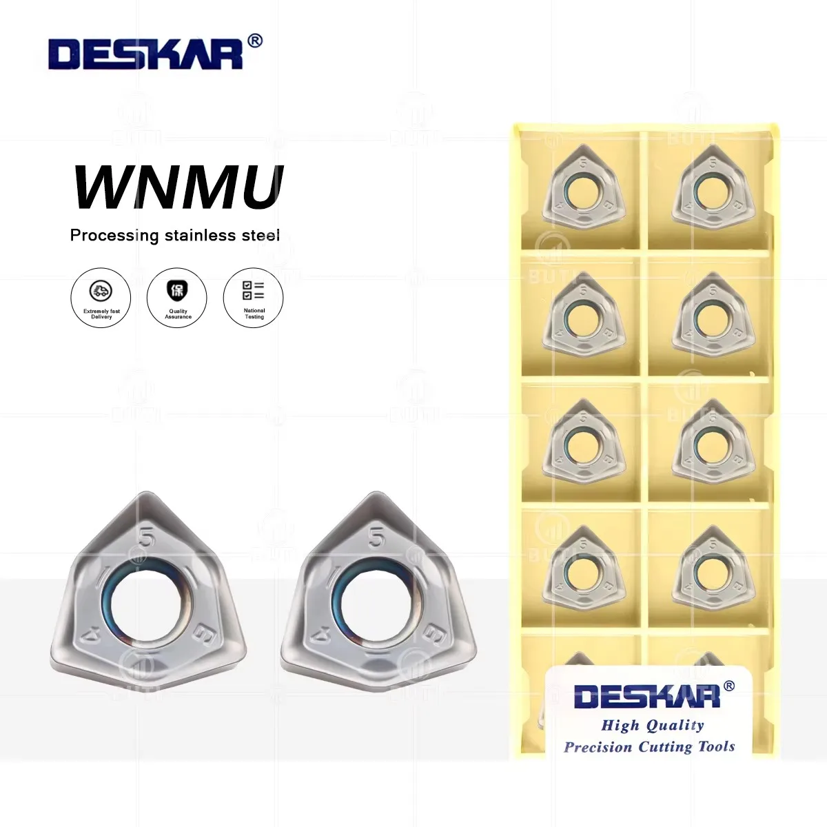 

DESKAR 100% Original Numerical Control Lathe Tools WNMU060408EN-GM LF6018 Stainlesss Steel Triangle Blades Turning Cutting Tools