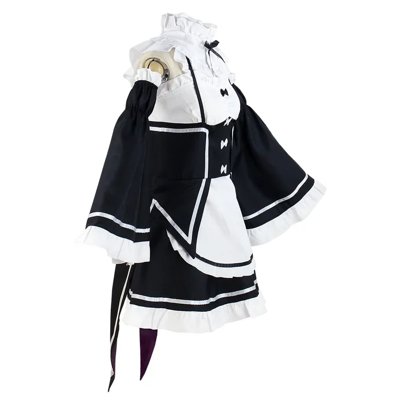 Ram Rem Costume Cosplay Anime Re:zero Kara Hajimeru Isekai Seikatsu Parrucca uniforme Ragazza Donna Cameriera Servo Grembiule Lolita Dress