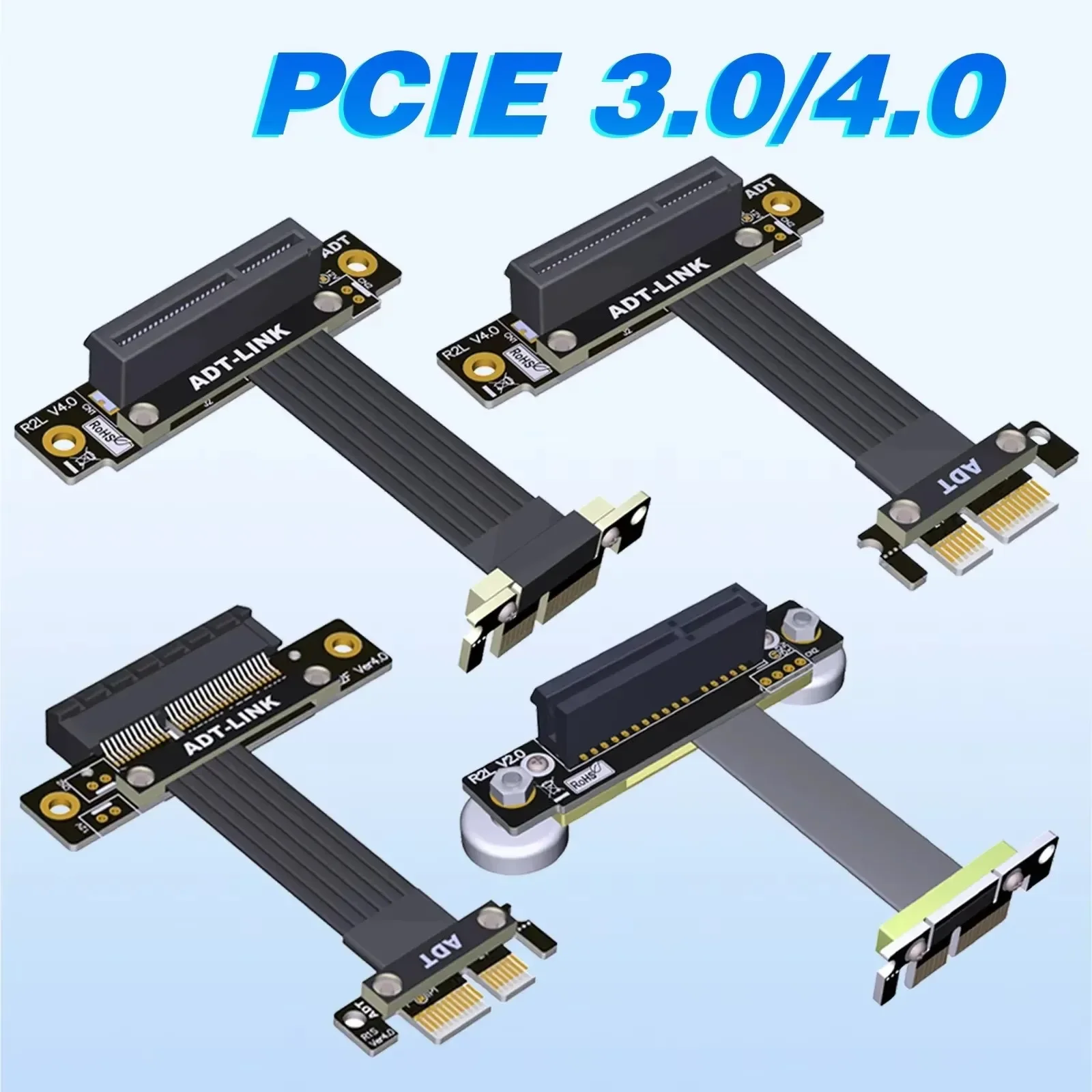 

Прямоугольный GEN4 PCIe 4.0 3.0 PCI Riser 1x 4x PCI-E PCI E Riser PCI Express SSD LAN USB Riser Card PCIE x1 To x4 Удлинительный кабель