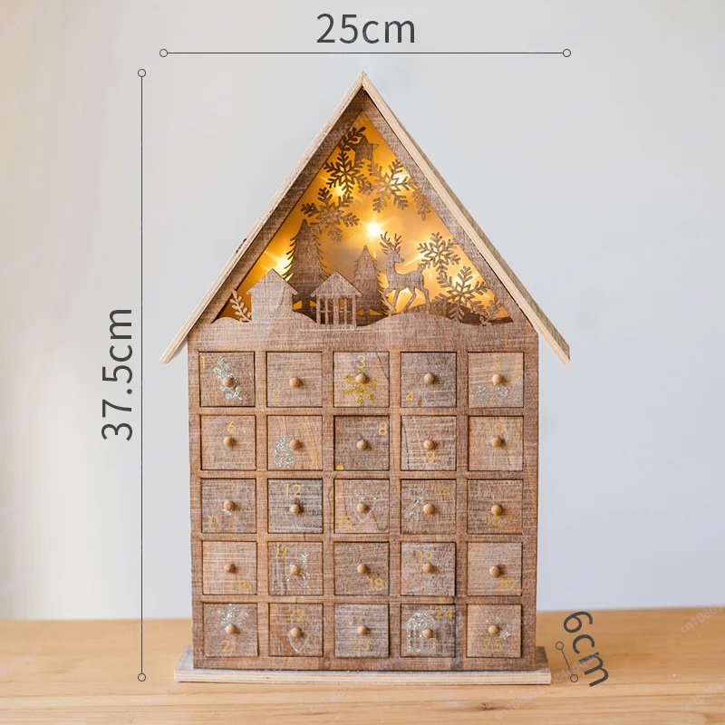 

Christmas candy box hut decoration house scene arrangement multi-grid ornaments creative luminous children's gifts
