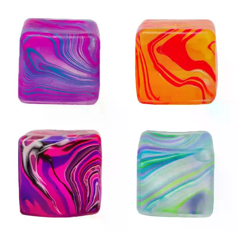 Colorful Marble Squishy Fidget Cubes With Soft Texture And Stress Relief Perfect For Kids Adults Home Office Travel