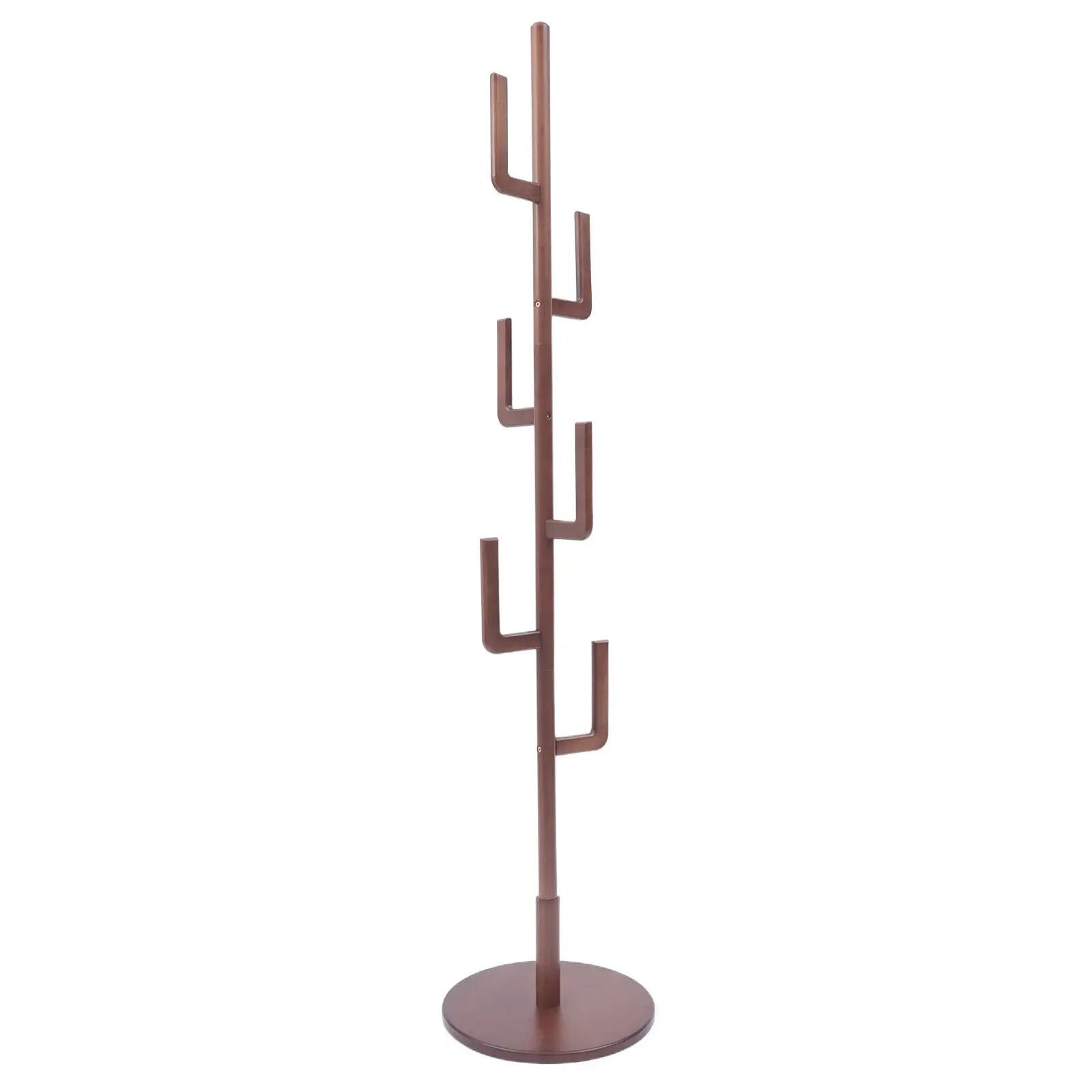 Wooden Free-Standing Coat Rack with 6 Hooks – Space-Saving Hat Hanger