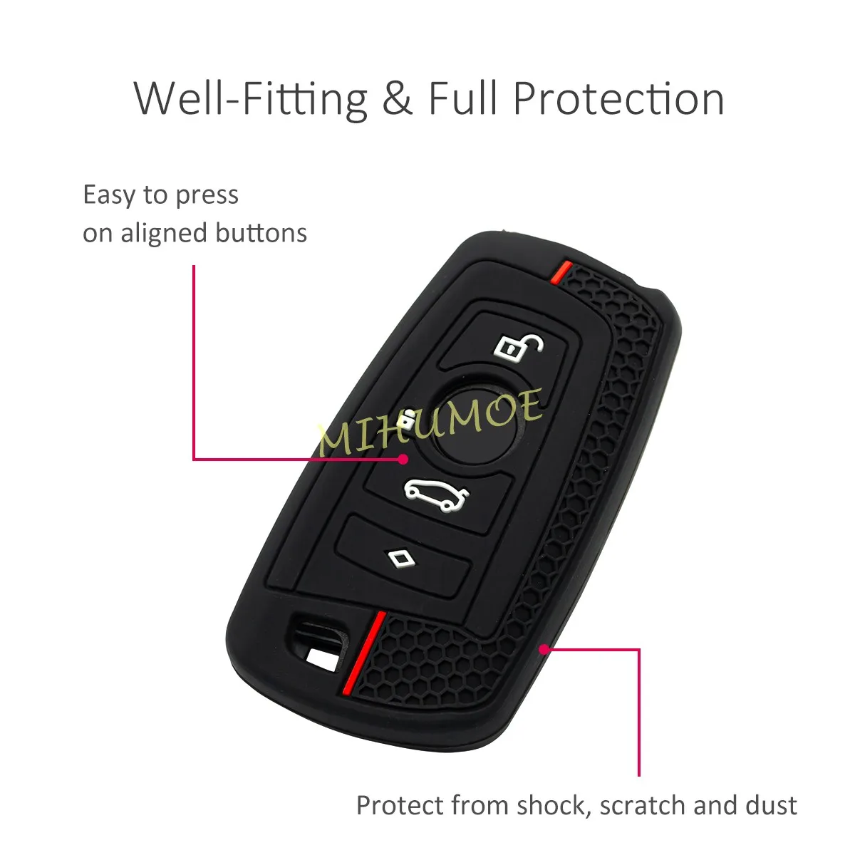 Silicone Car Key Case Cover Shell Fob Keychain For BMW F20 F21 F22 F23 F30 F32 F33 F36 F10 F06 F01 F25 F26 1 2 3 4 5 6 7 Series