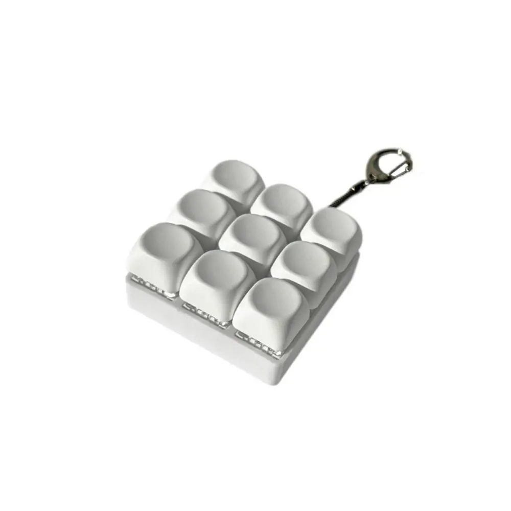 New DIY Keyboard Fidget Keychain Keys Button Keycap Clicker Toy 4/9Keys Relief Stress Pinch Toy Adult