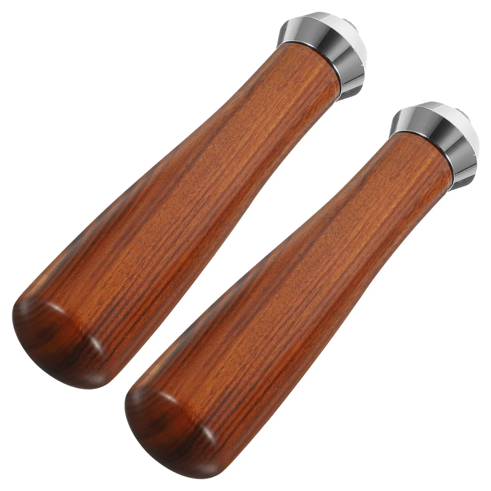 2Pcs Espresso Portafilter Handle Replacement Wooden Coffee Distribution Tool Heat-Resistant Comfort Grip for Home Office Brewing
