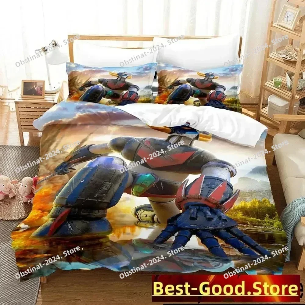 3D Mechanical Goldorak Bedding Set Printed single Comforter Quilt Bed Cover Duvet Cover Pillow Case 3 Pieces Set Kids Adult Size