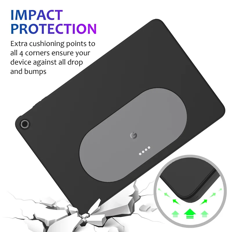 For Google Pixel Tablet Case ELVEV Shockproof Premium Liquid Silicone Tablet Cover with Flocking Inside