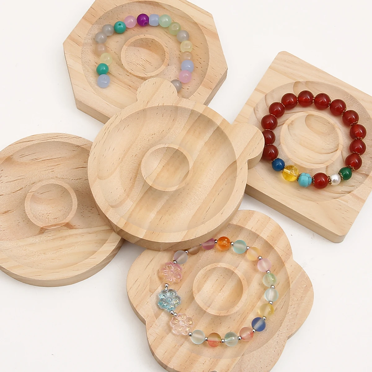 

Wooden DIY Bracelet Design Plate Jewelry Making Wood Plate Display Organizer Beaded Board Jewelry Table Size Dial Measuring Tool