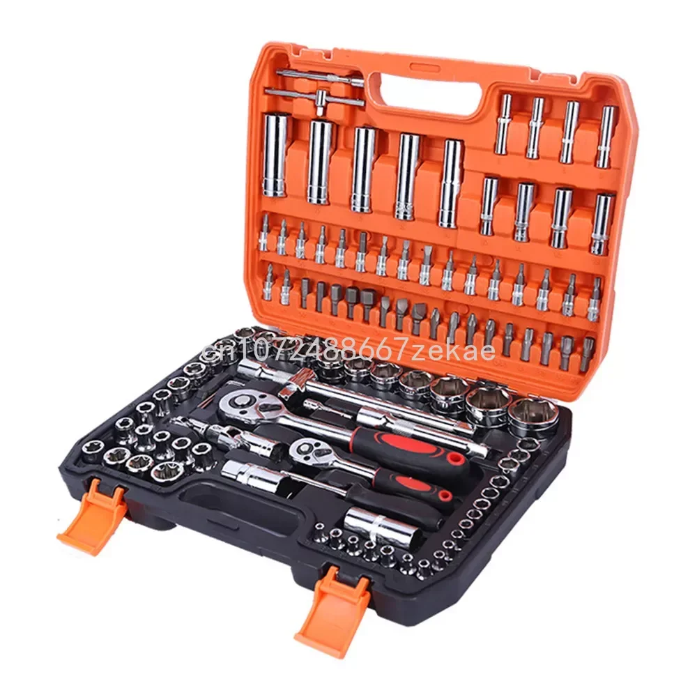 

Socket Mixed Hand Tools Set with Toolbox Wrench Car Repair Combo Tool Car Motorcycle Bicycle Repair Tools Combo Set 108 Pieces